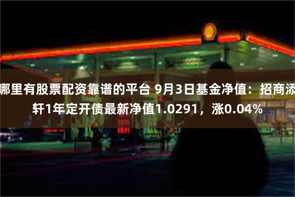 哪里有股票配资靠谱的平台 9月3日基金净值：招商添轩1年定开债最新净值1.0291，涨0.04%