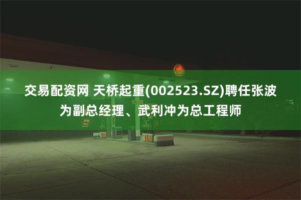 交易配资网 天桥起重(002523.SZ)聘任张波为副总经理、武利冲为总工程师